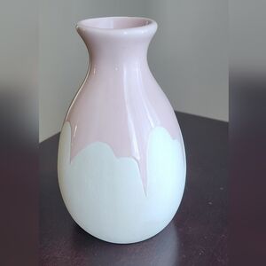 Isaac Mizrahi Blush Pink and Cream Vase